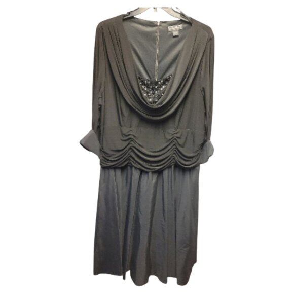 Jessica Howard Dresses & Skirts - Jessica Howard Black Embellished Ruched Evening Dress Plus 24W EUC Lined 3X